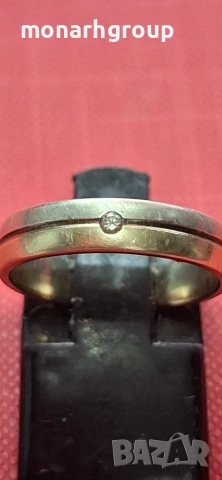 Златен пръстен с диамант, снимка 7 - Пръстени - 53331498