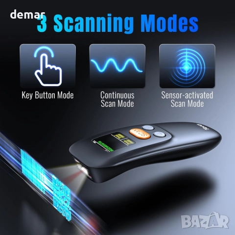 Мини безжичен скенер за баркодове Tera 1600, 1.4" екран, 1200 mAh, снимка 6 - Друга електроника - 52074035