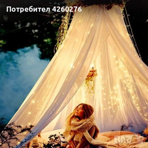 Коледни лампички с 300Led лампи 3 метра на 3 метра ,коледна завеса с дистанционно., снимка 3 - Други стоки за дома - 52454724