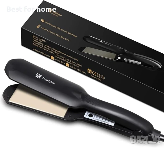 Преса за коса Nelulyen, двойна права керамична преса за коса 