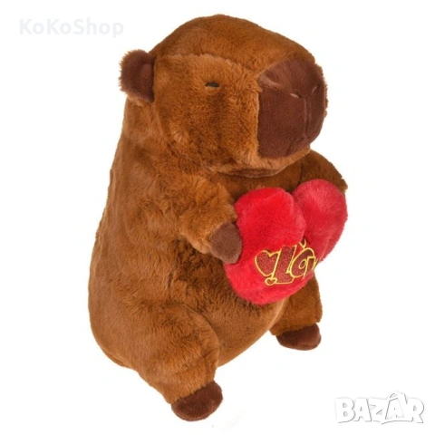 Плюшена капибара със сърце-40 см., снимка 2 - Плюшени играчки - 54038284