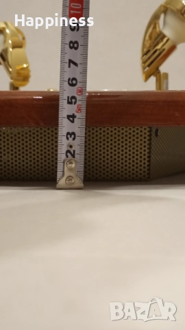 Лампа за таван с метални лунички въртящи и дървена рамка , снимка 6 - Лампи за таван - 52229805