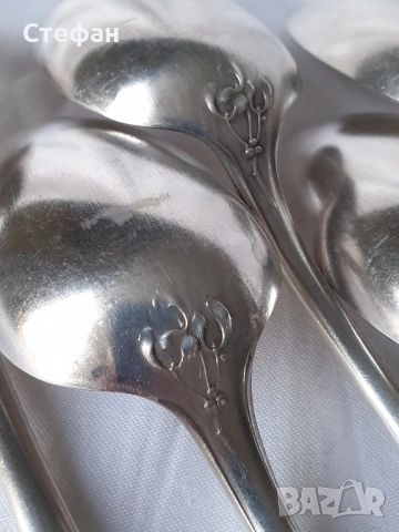 Комплект посребрени лъжици, снимка 9 - Антикварни и старинни предмети - 53181386