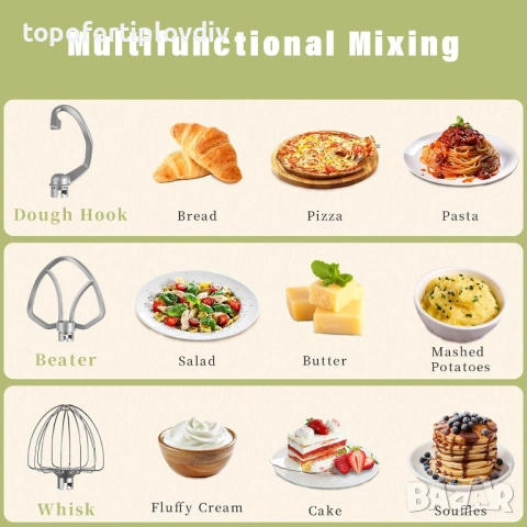 Планетарен миксер Zuccie Food Processor,Гаранция, снимка 5 - Миксери - 54079380