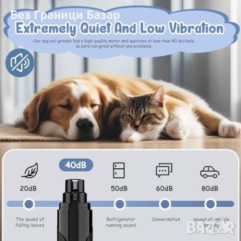 Нова Пила за нокти на кучета и котки - акумулаторна безшумна преносима, снимка 4 - За котки - 46435148