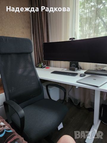 Офис стол тъмносиво,черно, снимка 3 - Столове - 46399733