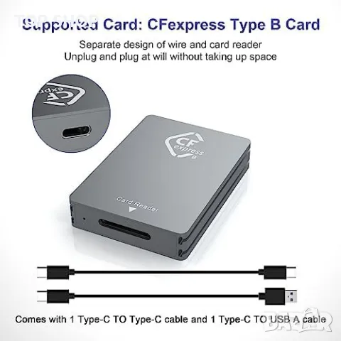 Нов Адаптер за Четец на карти CFexpress тип B, USB 3.2 Хъб Докинг станция, снимка 8 - Друга електроника - 49321409