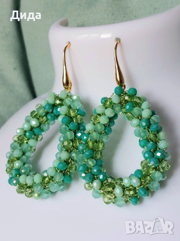 Нови обеци "Капки" с кристали в три цвята, снимка 11 - Обеци - 53958654