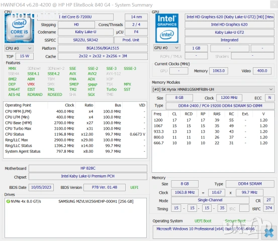 +Гаранция! Лаптоп hp Elitebook 840 G4 Intel Core i5-7200U / 8GB RAM / 256GB SSD, снимка 12 - Лаптопи за работа - 54148483