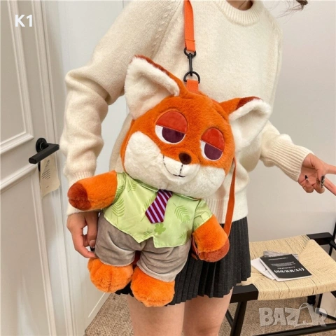 Голяма Детска Плюшена раница Ник Уайлд Зоотрополис/Зоотопия, Zootopia Nik Wilde