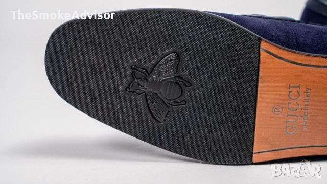 Мъжки обувки Gucci Jordy Guccissima от велур, снимка 6 - Официални обувки - 52170719