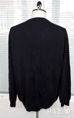 GANT V-Neck Black Cotton Wool Jumper Pullover Sweater Long Sleeve Men Size XL, снимка 8 - Пуловери - 48642640