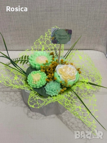 Сапунени цветя, снимка 11 - Подаръци за кръщене - 51537682