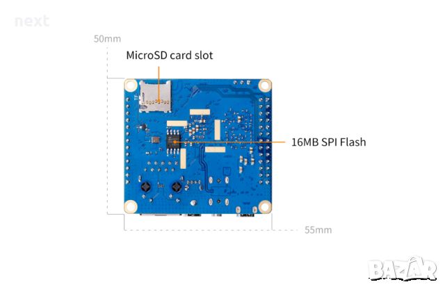 Микро комютър Orange Pi Zero 3 1GB DDR4 WiFi Bluetooth BLE Mini PC , снимка 2 - За дома - 45189863