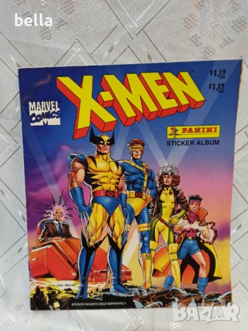 Винтидж албум за анимационни стикери Panini Marvel Comics X-Men от 1994 г.нов не е попълван
