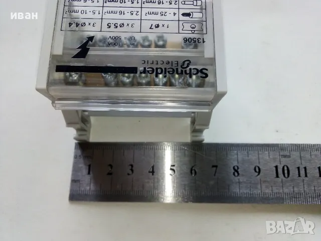 Двуполюсен клеморед за DIN шина 100А,500V. Наличен 1бр., снимка 6 - Други машини и части - 49334052