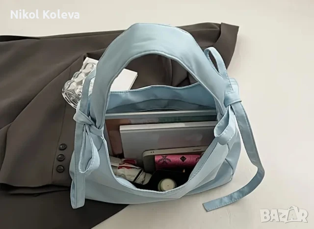 Дамска светлосиня средна чанта чисто нова , снимка 3 - Чанти - 51407106