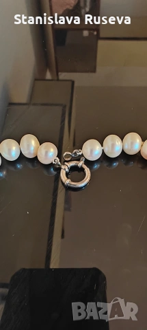 Колие с истински перли, снимка 4 - Колиета, медальони, синджири - 53937554