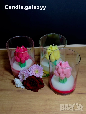 Букет от соеви лалета, снимка 2 - Декорация за дома - 53571683