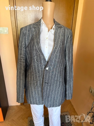 Мъжко  ленено ленено сако British Indigo, снимка 7 - Сака - 54244810