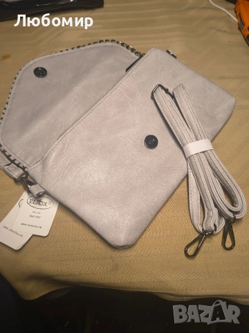 ELIOX - Елегантна дамска чанта с верижка и презрамка за рамо, изработена от мека изкуствена , снимка 8 - Чанти - 53854806