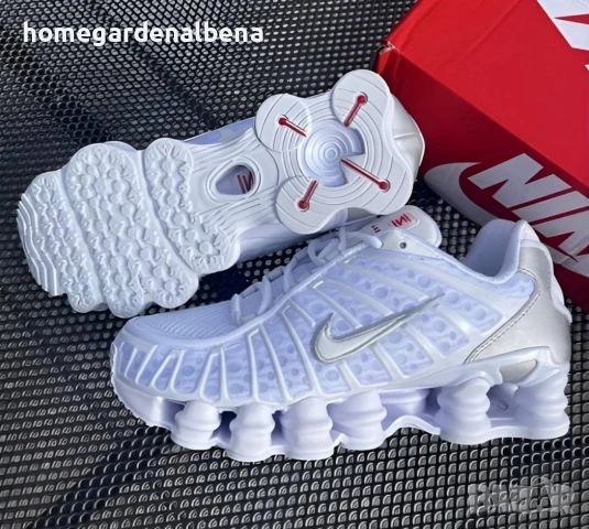 Мъжки маратонки Nike Shox TL — изцяло бели — пружинираща подметка — номера 36-46, снимка 2 - Маратонки - 54234926