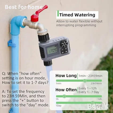  Градински  програмируем таймер, програматор за вода WTESK, снимка 3 - Напояване - 49771795