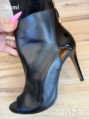  Чисто нови Черни боти до глезена Kazar с отворен пръст за жени Megan ! 39 н