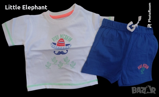 Лот тениска и къси панталонки за 12-18 мес момченце"Viva Mexico",Англия/нов