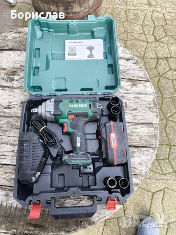 Ударен Гайковерт на батерия Parkside + зарядно + батерия, снимка 2 - Винтоверти - 53405258