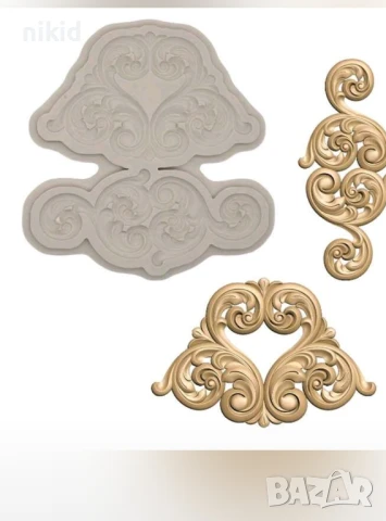 Слепени орнаменти орнамент силиконов молд форма фондан шоколад , снимка 2 - Форми - 50657059