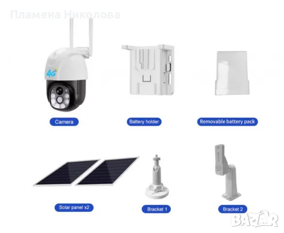 Комплект камера за видеонаблюдение с двоен соларен панел VC8PT-W, снимка 5 - Комплекти за видеонаблюдение - 47212694