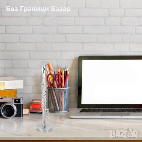 Нова Миниатюрна флейта модел с поставка и кутия метална декорация, колекция, снимка 7 - Декорация за дома - 53888221