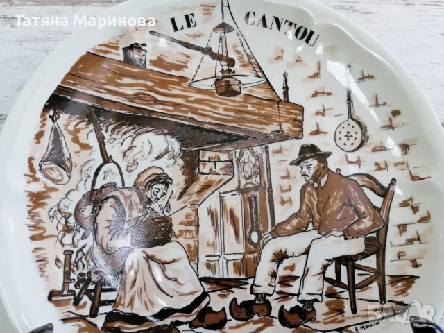Френска колекционерска порцеланова чиния Limoges, снимка 3 - Колекции - 45068463
