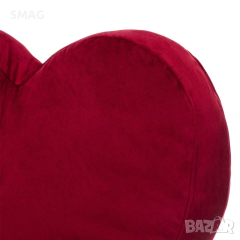 Декоративна възглавница сърце от кадифе – червена 45x38 см_1205418, снимка 3 - Декорация за дома - 53383068