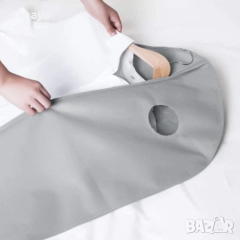 6060 Калъф за дрехи с цип за съхранение торба за костюм шранг, 60x137cm, снимка 7 - Органайзери - 51694461