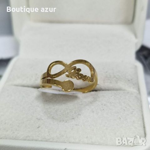 пръстени от медицинска стомана с 18к златно покритие , снимка 13 - Пръстени - 45398238