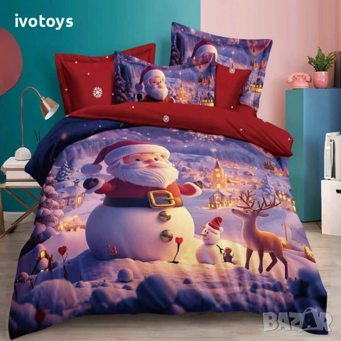 Двулицево коледно спално бельо (Реално изображение), 6 части - Модел WS18760