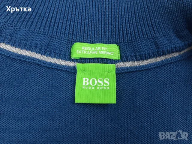 Hugo Boss - Оригинална мъжка жилетка с цип от мериносова вълна р-р S-M, снимка 7 - Пуловери - 48554770