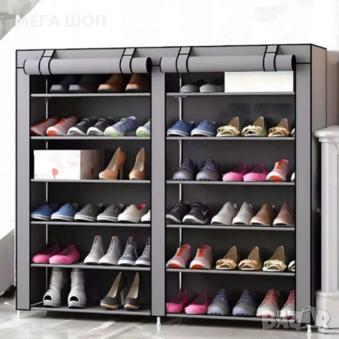 Сгъваем текстилен шкаф XXL, органайзер за дрехи, дишащ материал, снимка 5 - Шкафове - 53870350