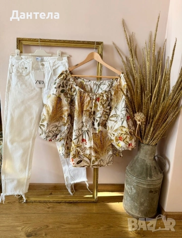 ZARA Нови дамски нели дънки и риза, снимка 8 - Дънки - 54227501