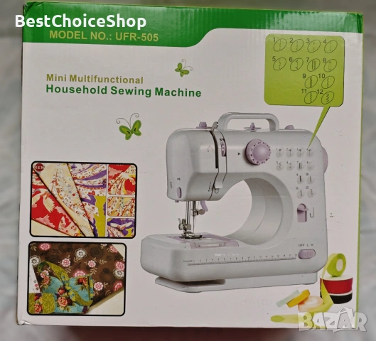 Мини шевна машина с 12 различни вида шевове UFR-505, снимка 2 - Шевни машини - 53205650
