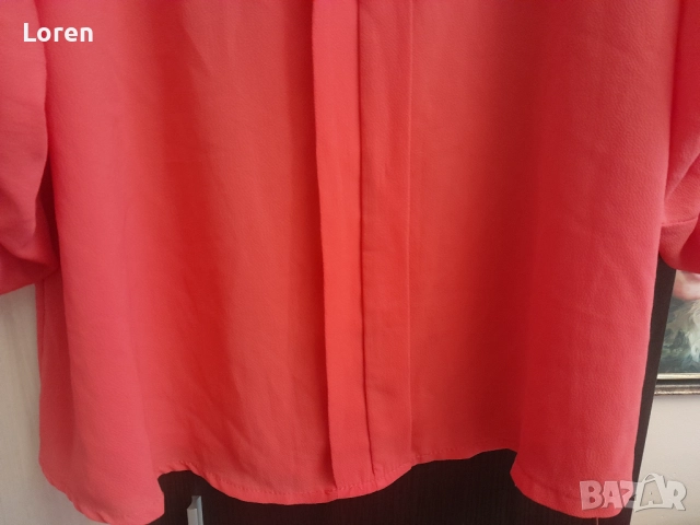 Ново!Блуза тип риза в керемидено розов цвят, снимка 4 - Ризи - 52645819