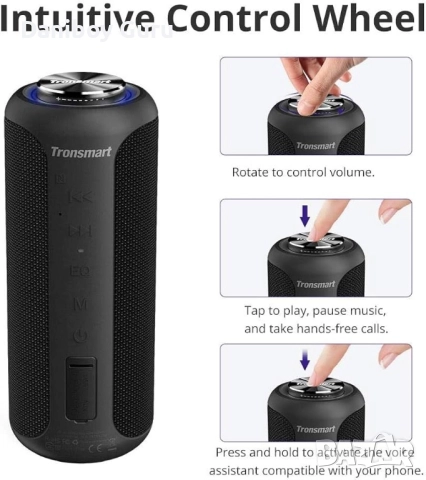 Tronsmart T6 Plus Upgraded, ултра премиум 40W Bluetooth високоговорител, силен 360 HD съраунд звук, , снимка 6 - Bluetooth тонколони - 52747352