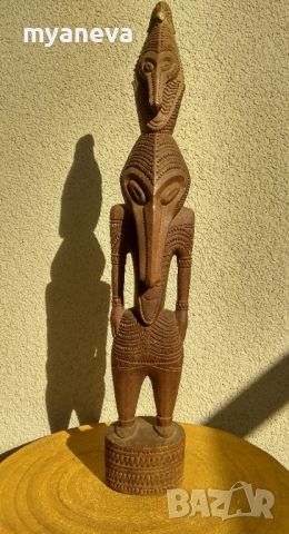 Шаманска дърворезба от Перу с богата орнаментика. , снимка 6 - Статуетки - 45304485