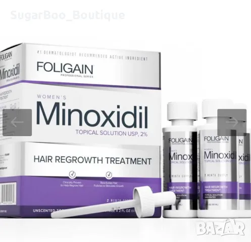 ТЕРАПИЯ ПРОТИВ КОСОПАД ЗА ЖЕНИ FOLIGAIN 2% MINOXIDIL TOPICAL SOLUTION USP 3X60ML, снимка 1 - Продукти за коса - 48985384