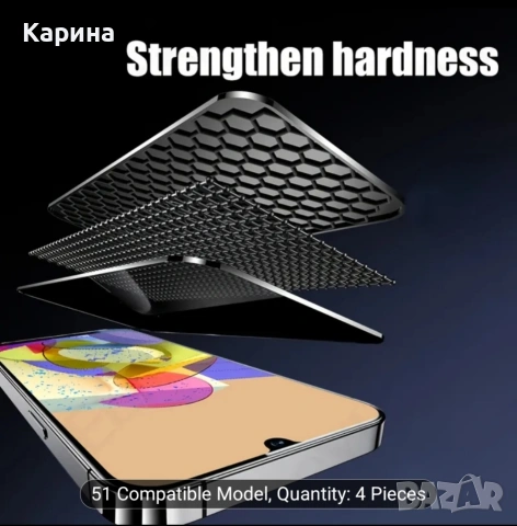 4 бр. Стъклени протектори за Samsung Galaxy A35 5G, снимка 6 - Калъфи, кейсове - 53781077