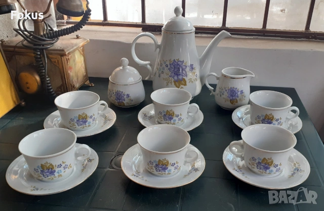 Невероятен сервиз за кафе български порцелан Дянко Стефанов