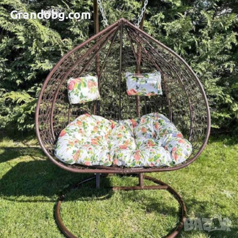 Двуместен Люлеещ Ратанов стол - Градинска Водоустойчива Люлка Comfort до 350кг., снимка 6 - Други - 52185372