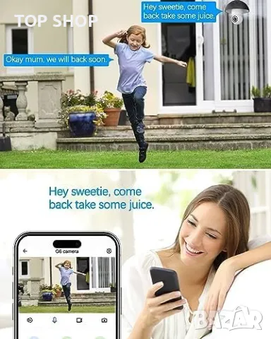 Нова Безжична - 4MP камера в крушка, 2.5K CCTV Сигурност Дом Охрана Наблюдение, снимка 5 - Камери - 49638598